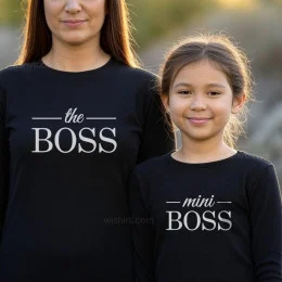 T-shirt Manga Comprida Mini Boss para Criança