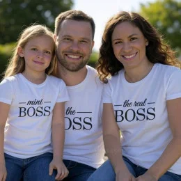 Conjunto de T-shirts para Mãe e Filha Boss Mom e Mini Boss