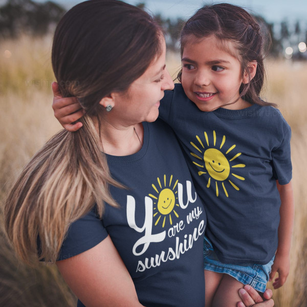 Mother and Daughter Matching T-shirt Set You are my Sunshine
