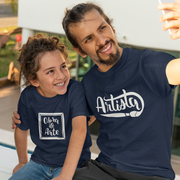 Conjunto de T-shirts Pai e Filho Artista Obra de Arte