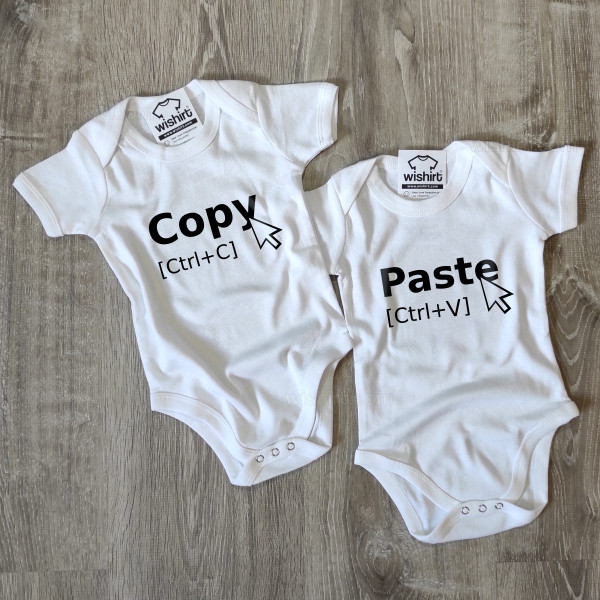 Conjunto de Babygrows a Combinar Irmãos e Gémeos Copy Paste