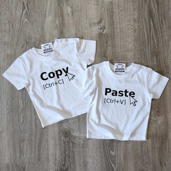 Conjunto T-shirts Bebé a Combinar Irmãos e Gémeos Copy Paste