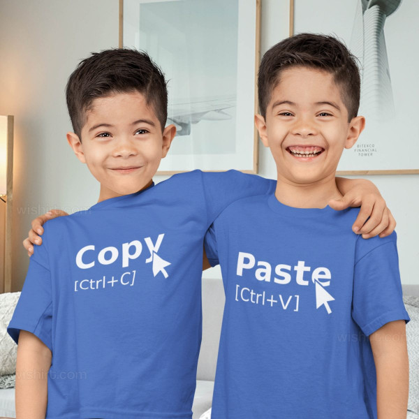 Matching T-shirt Set Siblings and Twins Copy Paste