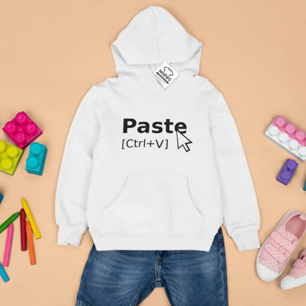 Sweatshirt com Capuz Paste Ctrl+V para Criança