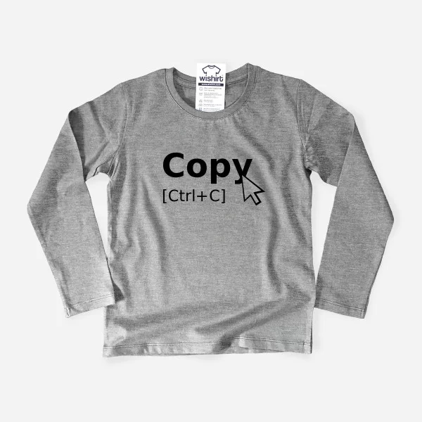 T-shirt Manga Comprida Copy Ctrl+C para Criança T-shirt Manga Comprida Copy Ctrl+C para Criança