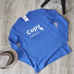 T-shirt Manga Comprida Tamanho Grande Copy Ctrl+C