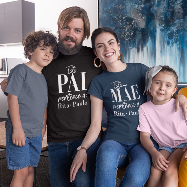 T-shirt Este Pai Pertence - Nomes Filhos Personalizáveis