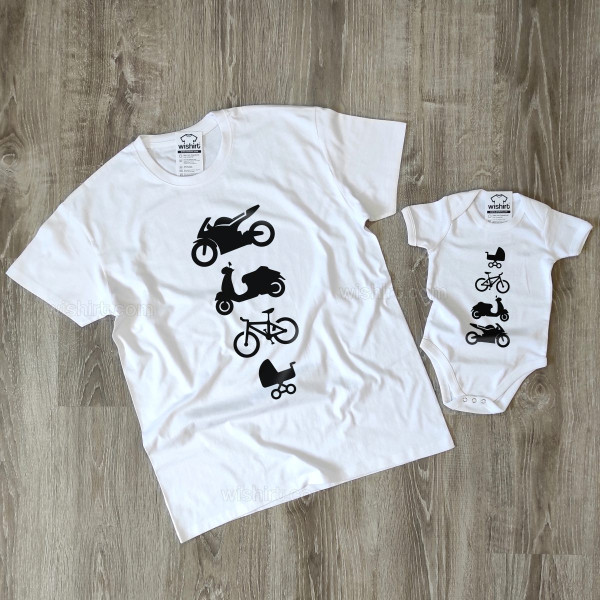 Conjunto T-shirts a Combinar Pai e Filho Mota Scooter