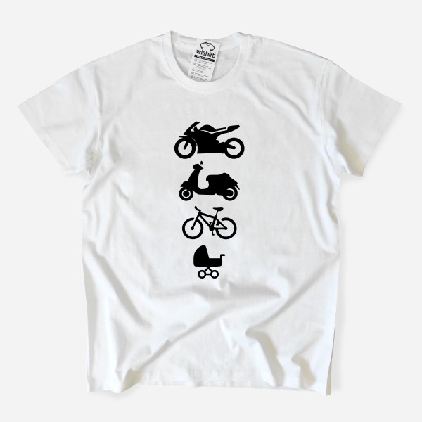 Motorbike Scooter Bicycle Baby Stroller Men's T-shirt