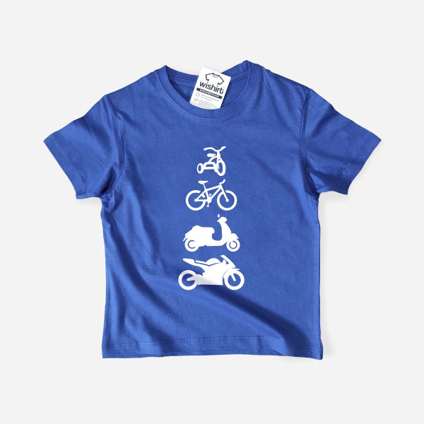 T-shirt Triciclo Bicicleta Scooter Mota Criança