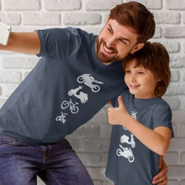Matching T-shirt Set Father and Son Motorbike Scooter