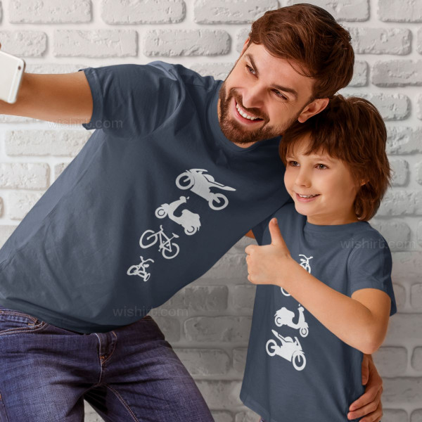 T-shirt Triciclo Bicicleta Scooter Mota Criança