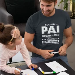 Pai Orgulhoso de Filha Espetacular T-shirt - Personalized