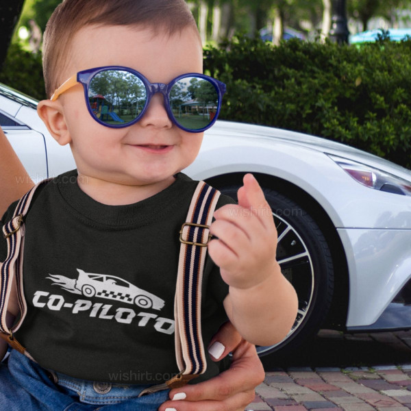 Matching Father and Son Piloto Co-piloto Carros T-shirt Set