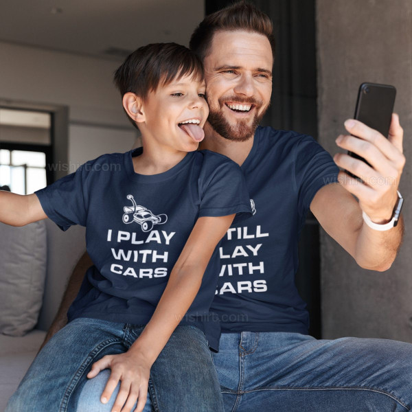 Matching Father and Son Play with Cars T-shirt Set