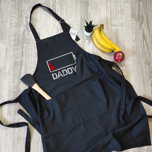 Father and Child Apron Set Battery and Personalizable Word
