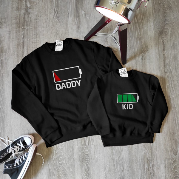 Conjunto Sweatshirts Pai e Filho Bateria Palavra Editável