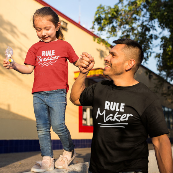 Rule Maker Rule Breaker Father and Daughter T-shirt Set