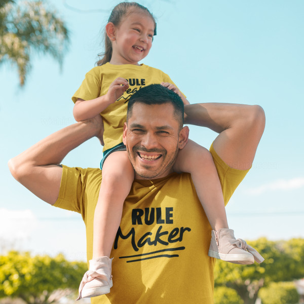 Rule Maker Rule Breaker Father and Daughter T-shirt Set