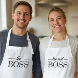 Boss Dad and baby Boss Father and Child Apron Set