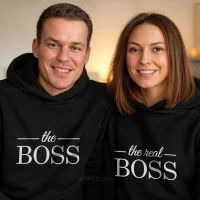 Conjunto Sweatshirts com Capuz a Combinar Namorados The Boss