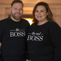 Conjunto T-shirts Manga Comprida Casal Namorados The Boss
