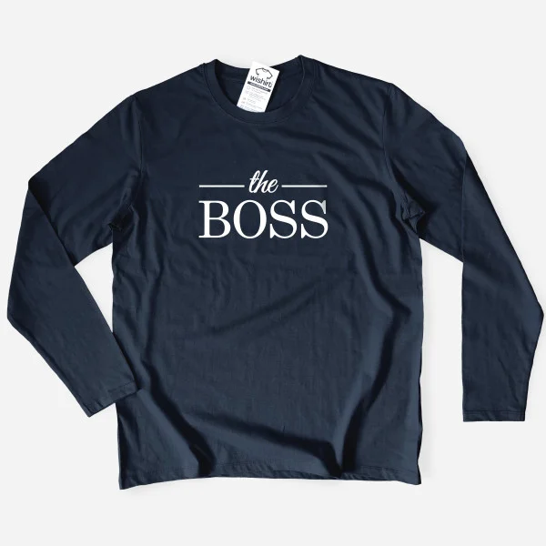 Boss Dad and Mini Boss Father and Child Long Sleeve T-shirts Boss Dad and Mini Boss Father and Child Long Sleeve T-shirts