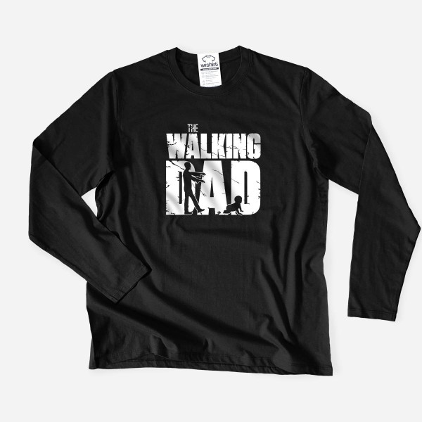 T-shirt Manga Comprida Tamanho Grande The Walking Dad V1