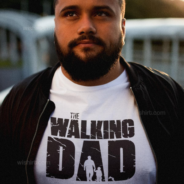 T-shirt Manga Comprida Tamanho Grande The Walking Dad V2