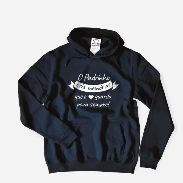 Sweatshirt com Capuz Tamanho Grande O Padrinho Cria Memórias Sweatshirt com Capuz Tamanho Grande O Padrinho Cria Memórias