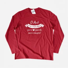 T-shirt Manga Comprida Tamanho Grande O Avô Cria Memórias