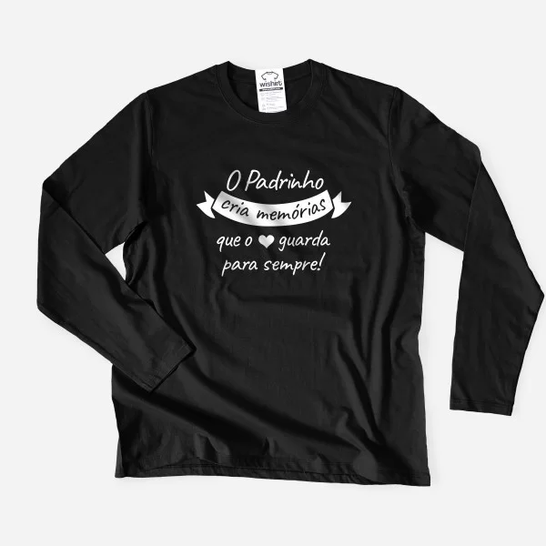 O Padrinho Cria Memórias Large Size Long Sleeve T-shirt O Padrinho Cria Memórias Large Size Long Sleeve T-shirt