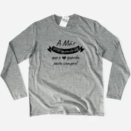 T-shirt Manga Comprida Tamanho Grande A Mãe Cria Memórias
