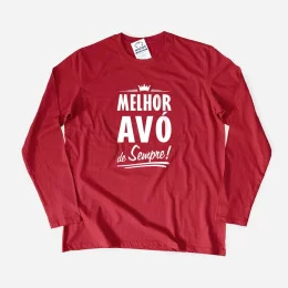 T-shirt Manga Comprida Tamanho Grande Melhor Avó de Sempre