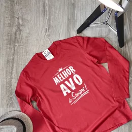 T-shirt Manga Comprida Tamanho Grande Melhor Avó de Sempre