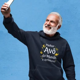 Sweatshirt com Capuz Melhor Avô do Mundo e Arredores