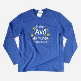 T-shirt Manga Comprida Melhor Avô do Mundo e Arredores