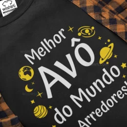 T-shirt Manga Comprida Tamanho Grande Melhor Avô do Mundo