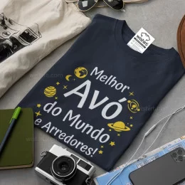 T-shirt Manga Comprida Tamanho Grande Melhor Avó do Mundo