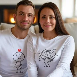 Cupid of Love Couple Long Sleeve T-shirt Set