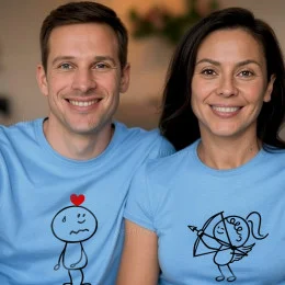 Cupid of Love Couple T-shirt Set