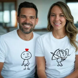 Cupid of Love Couple T-shirt Set