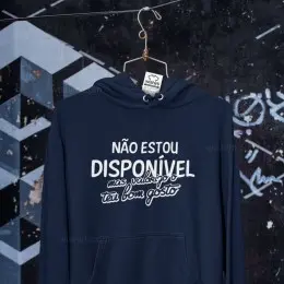 Não Estou Disponível Large Size Hoodie