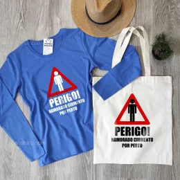 Perigo Namorado Ciumento por Perto Cloth Bag