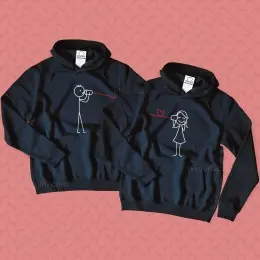 Sweatshirt com Capuz Plus Size Say You Love Me para Mulher