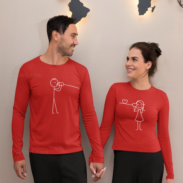 Valentine's Matching Long Sleeve T-shirt Set Say You Love Me