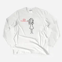 T-shirt Manga Comprida Plus Size Say You Love Me para Mulher