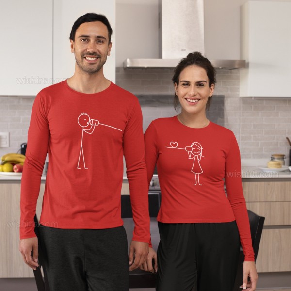 Valentine's Matching Long Sleeve T-shirt Set Say You Love Me