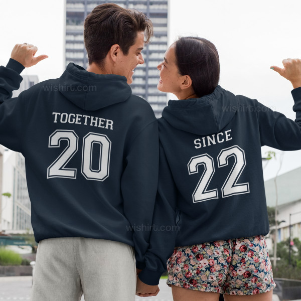Together Since Men's Large Size Hoodie - Customizable Year