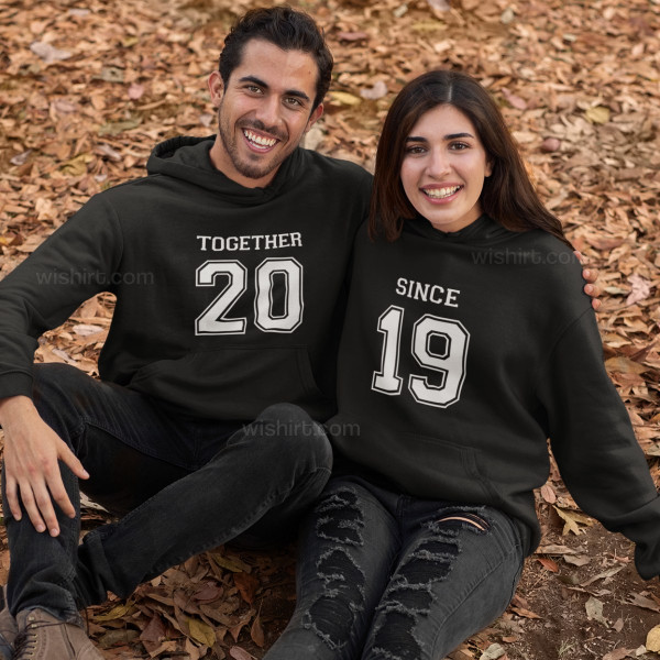 Sweatshirts com Capuz Combinar Together Since - Ano Editável